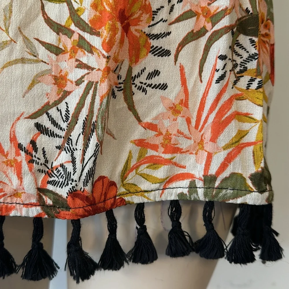 Bohemian blouse XL Style Co. tassel bottom NwT - Picture 4 of 5